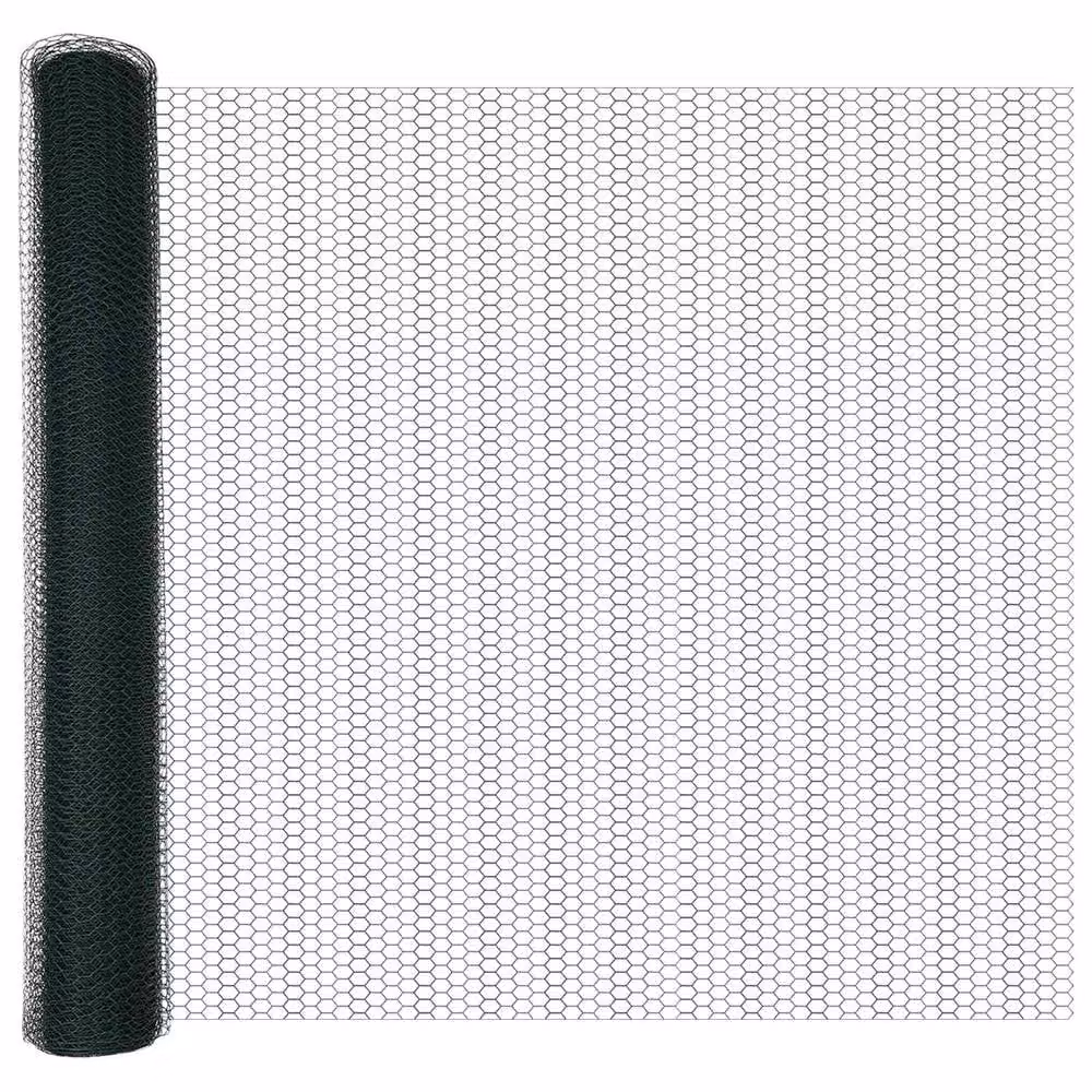 Berkfield Home Green Hexagon Steel Trellis Fence, W: 10 m, H: 1 m – 2