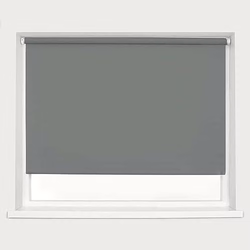 Caecus Blackout Roller Blind, Grey, W: 60 cm, H: 210 cm