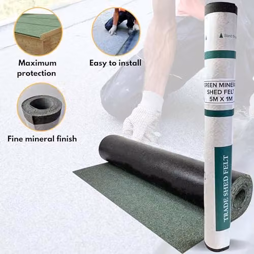 Novecrafto Heavy-Duty Bituminous Mineral Shed Roofing Felt, Green – 2