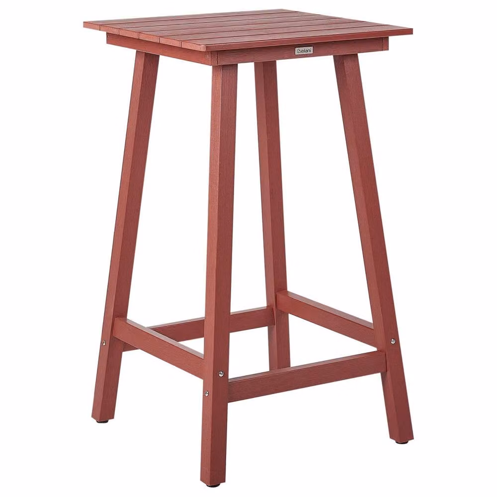 Wyld and Coco Evergreen Garden Bar Table in Red, W/D/H: 59 x 59 x 103 cm – 2