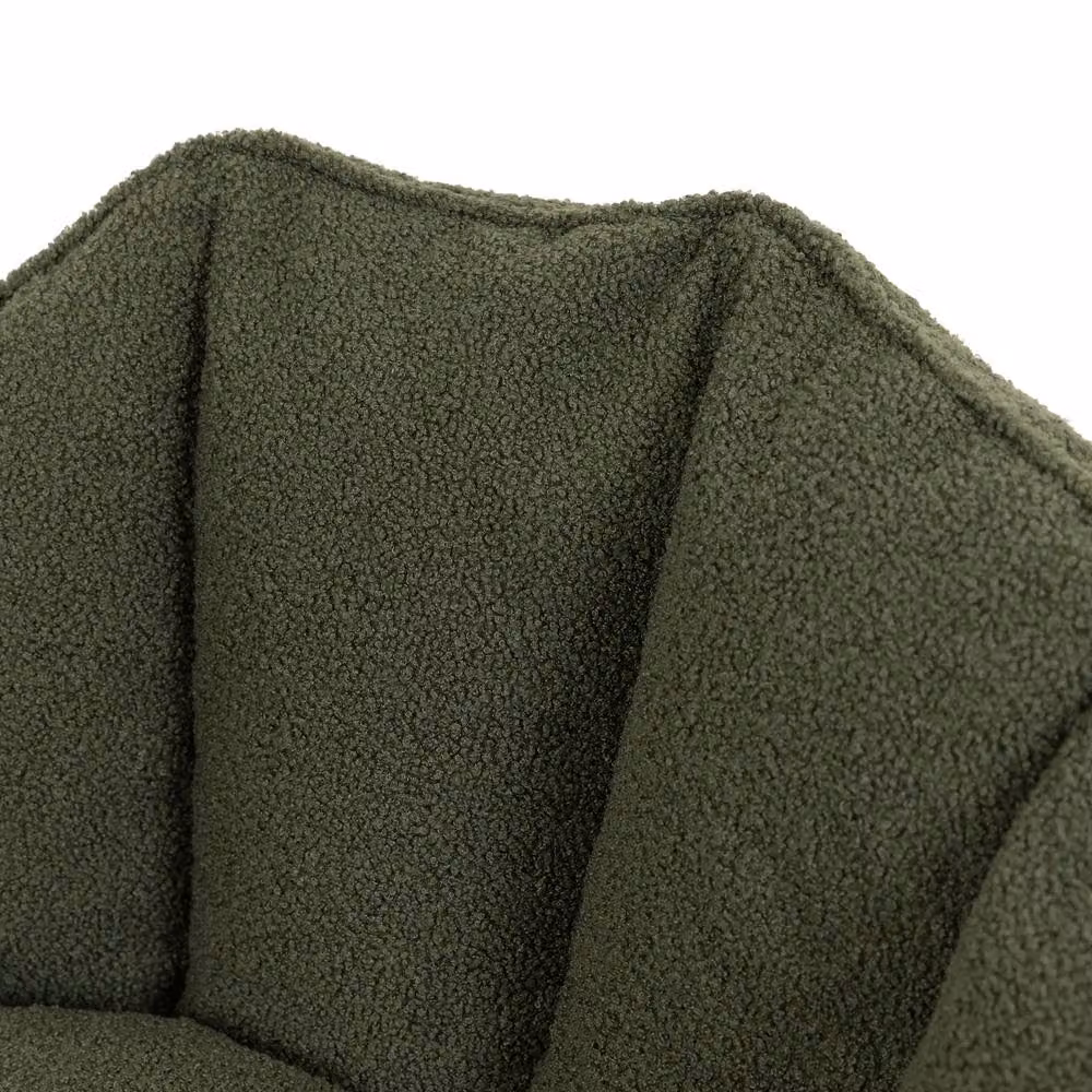 ICON Boucle Sirena Accent Chair and Footstool Bundle in Green – 6