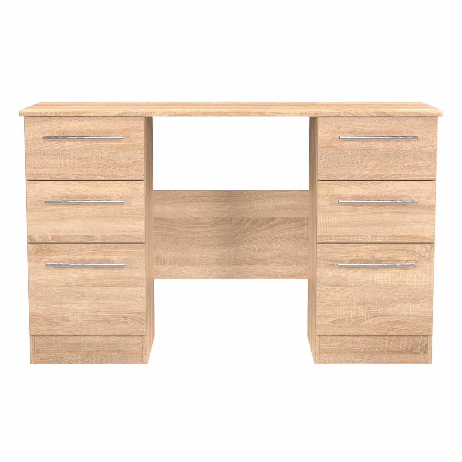 Carlton Ready Assembled 6 Drawer Kneehole Desk in Light Oak – 2
