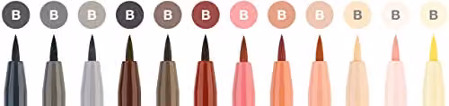 Faber-Castell PITT Artist Brush Pens with India Ink, Multicolour, Set of 12 – 3