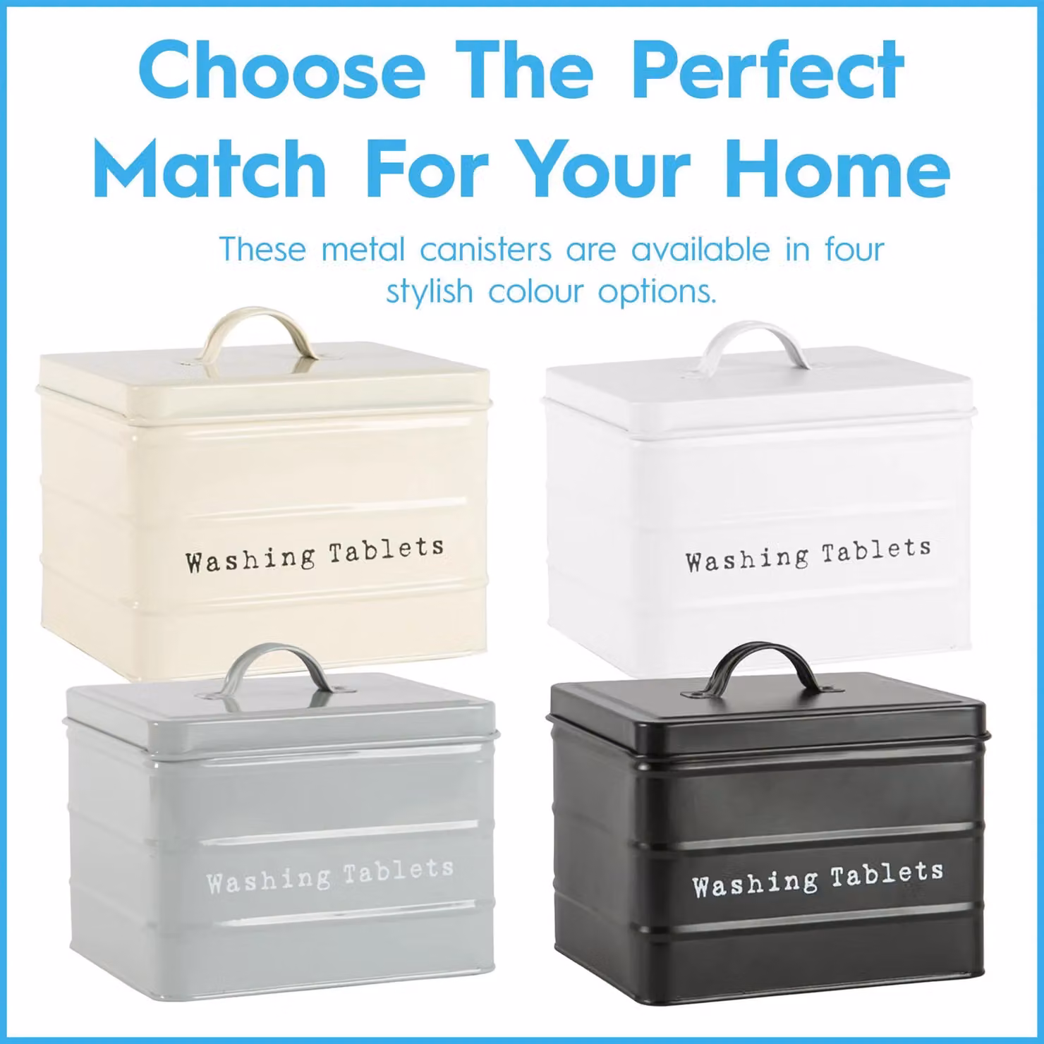 Harbour Housewares Grey Steel Washing Powder Storage Container Tin – 4