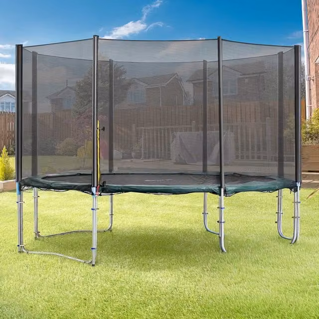 HOMCOM Black Round Trampoline Safety Enclosure Net, Diameter: 396 cm