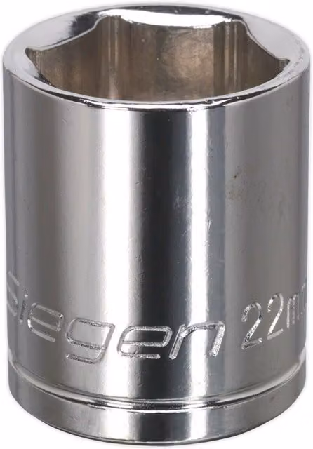 Loops 22mm Chrome Plated Drive Socket, 1/2 inch Square Drive, Silver Carbon Steel – 1