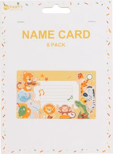 My Party Safari Multicolour Paper Name Cards for Children