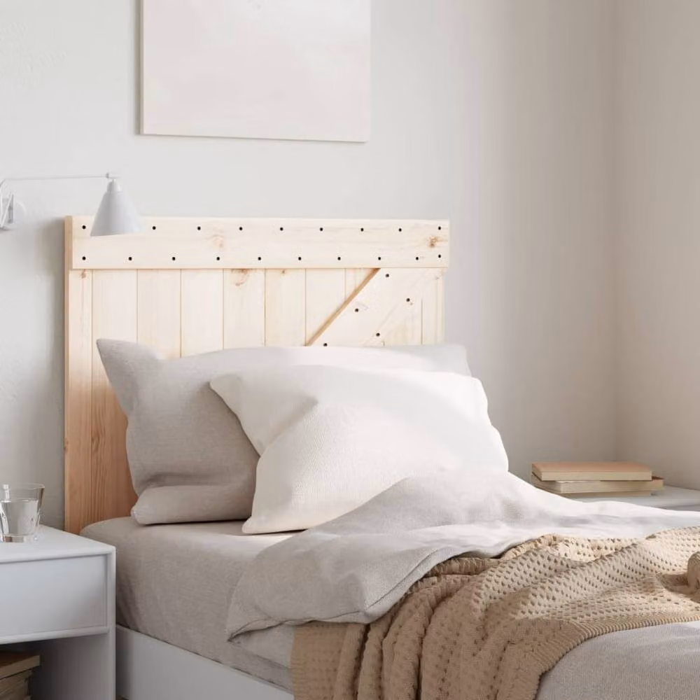 Berkfield Home Rustic Solid Pine Wood Headboard in Beige, W: 80 cm, H: 104 cm – 2