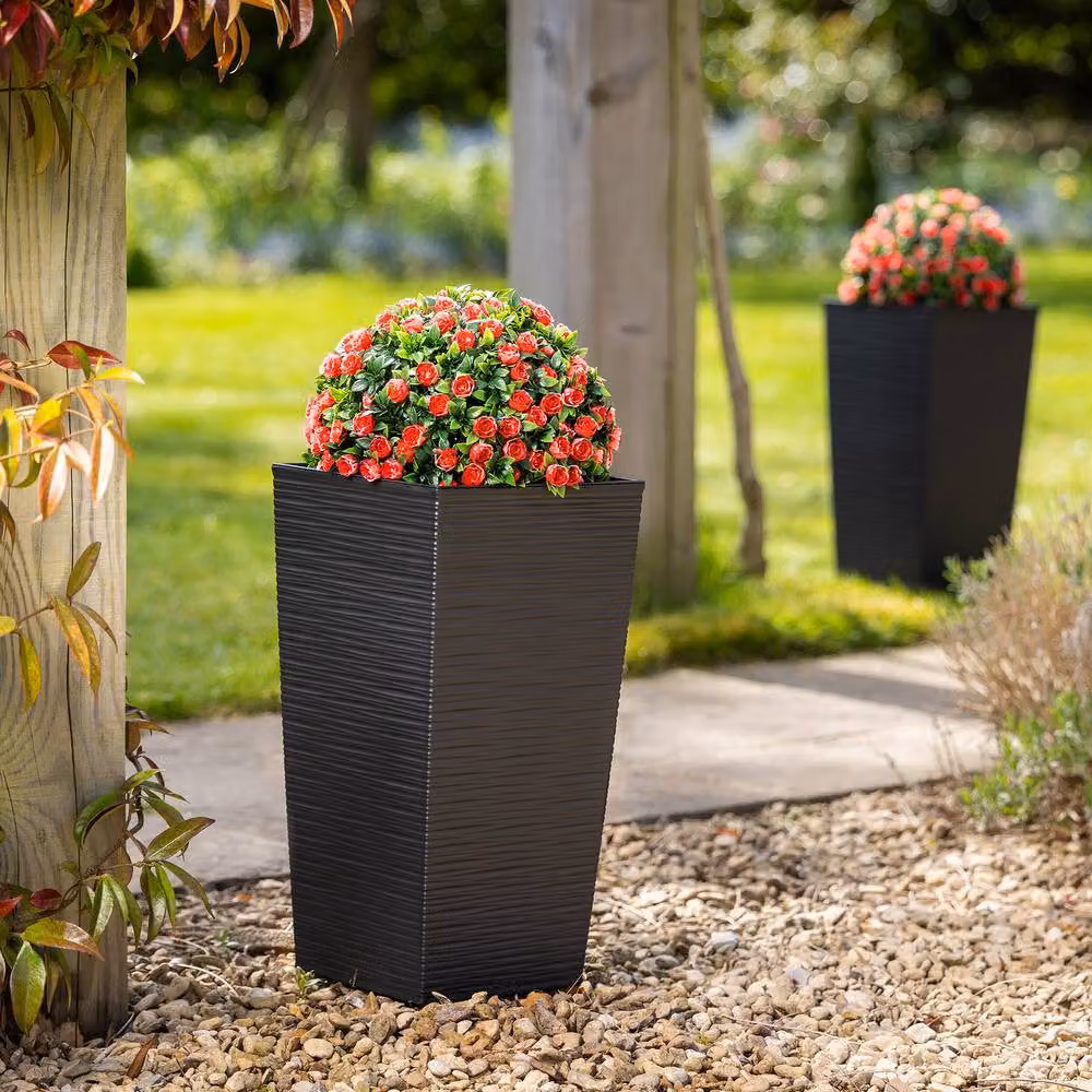 Christow Red Artificial Rose Topiary Hanging Flower Balls, 2 x Diameter: 28 cm – 6