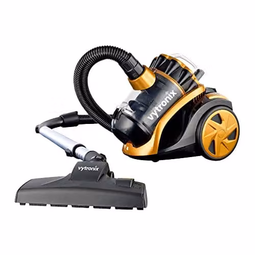 Vytronix VTBC01 Bagless Cylinder Vacuum Cleaner with 800W Motor and HEPA Filter in Black, Gold and Multicolour