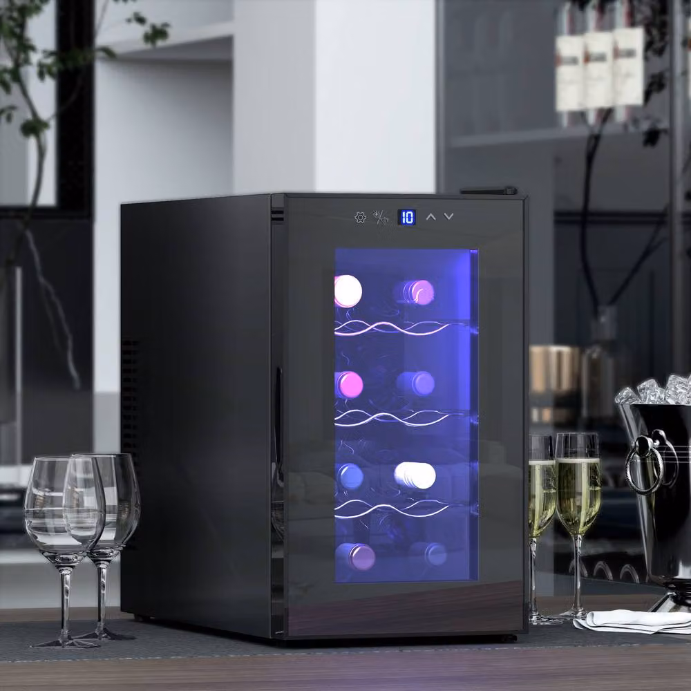 STILVORA Under-Counter Wine Fridge for 8 Bottles with LED Interior Light, Black – 2