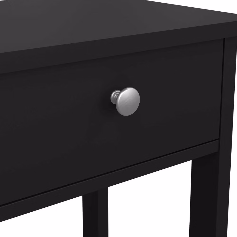 Wyld Haus Gossmere Matt Black Bedside Table with 1 Drawer – 3