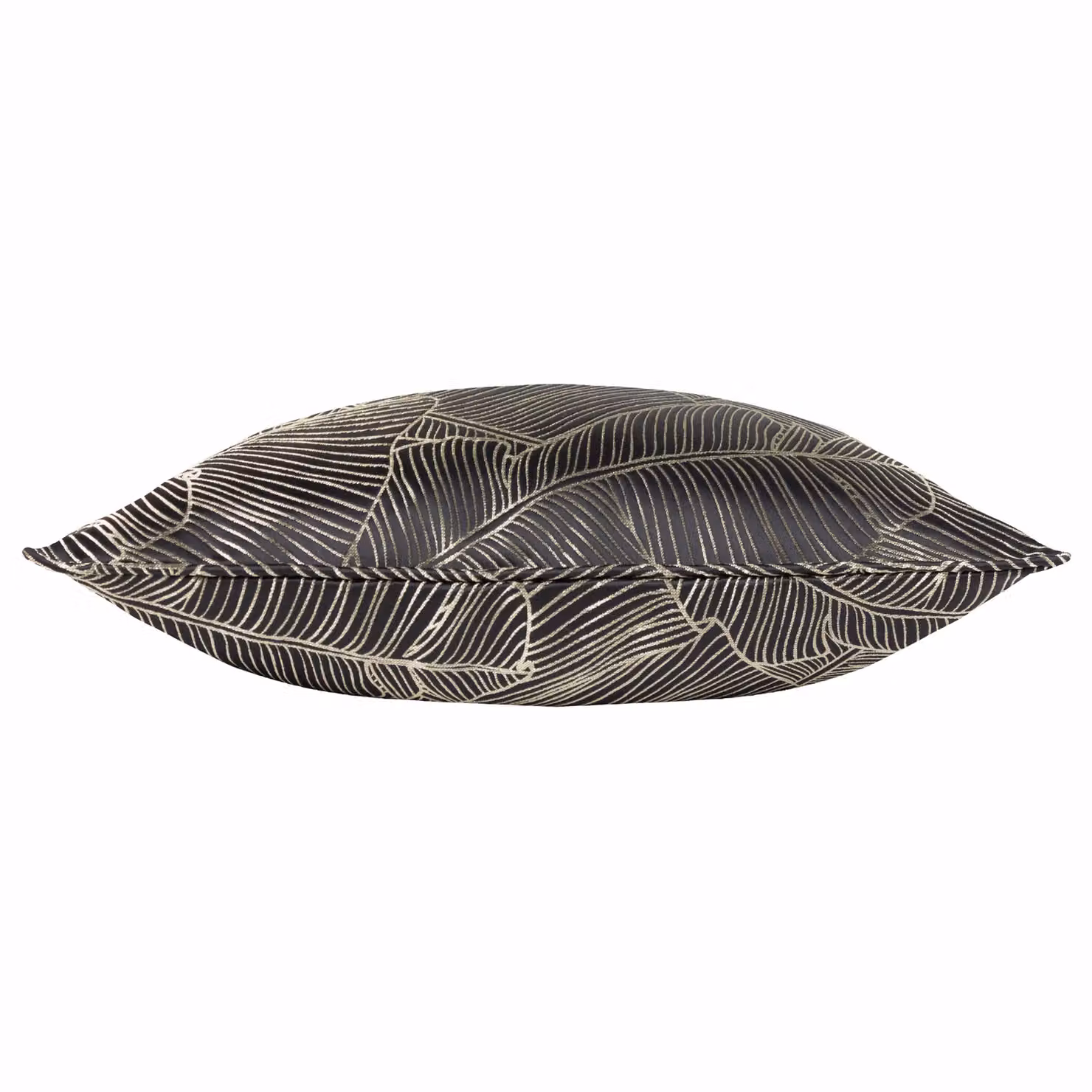 Wylder Tropics Seymour Floral Embroidered Satin Cushion in Black and Gold, W/D/H: 50 x 50 x 50 cm – 3