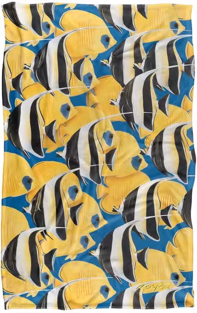 JQ Licensing Royce Mcclure Tropical Fish Rush Hour Super Soft Silky Touch Fleece Throw Blanket, Multicolour, W: 91 cm, D: 147 cm – 6