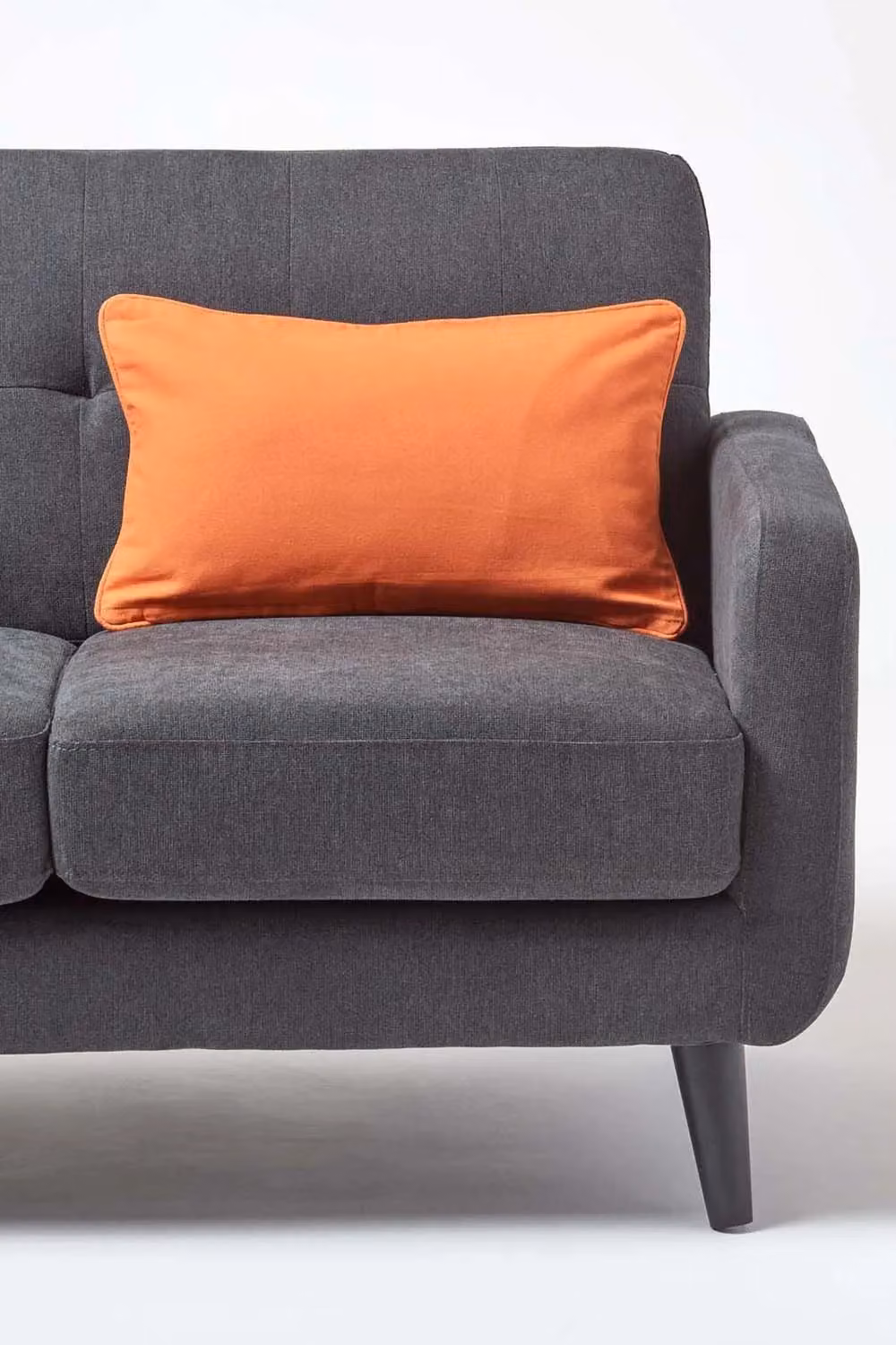 Homescapes Plain Cotton Square Cushion Cover in Burnt Orange, W/D/H: 30 x 30 x 0 cm – 3