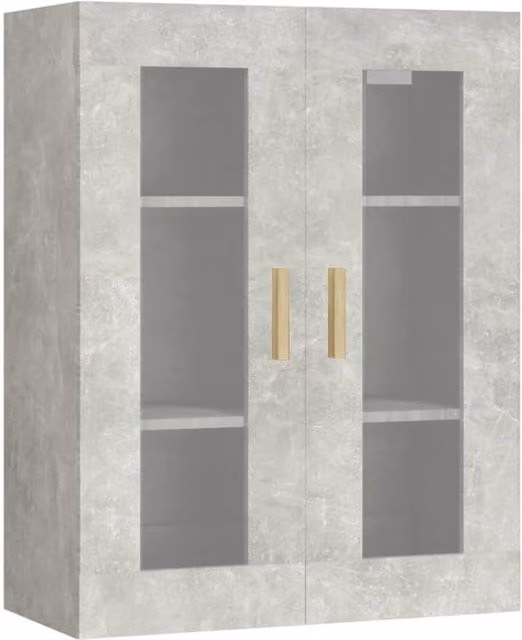 Berkfield Home Hanging Wall Cabinet in Concrete Grey, W: 69.5 cm, D: 34 cm, H: 90 cm – 1