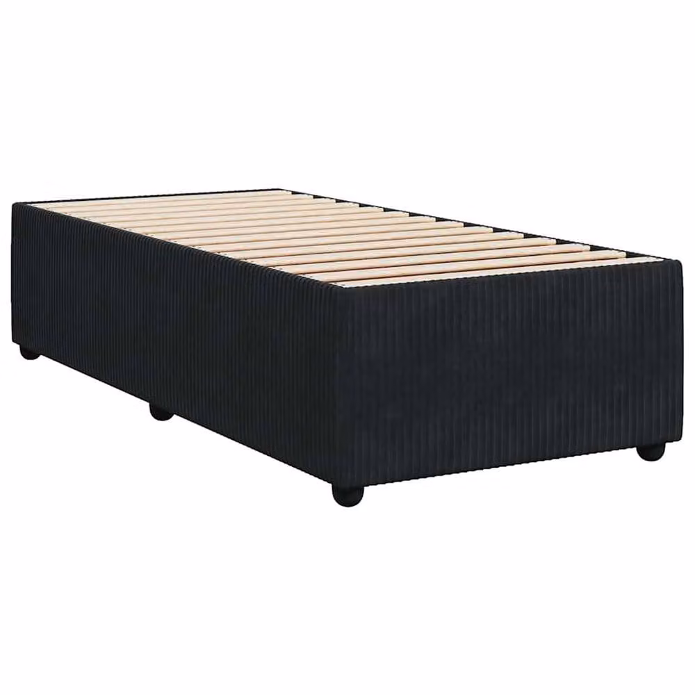 Berkfield Home Single Upholstered Velvet Bed Frame in Black, W: 90 cm, L: 200 cm – 3