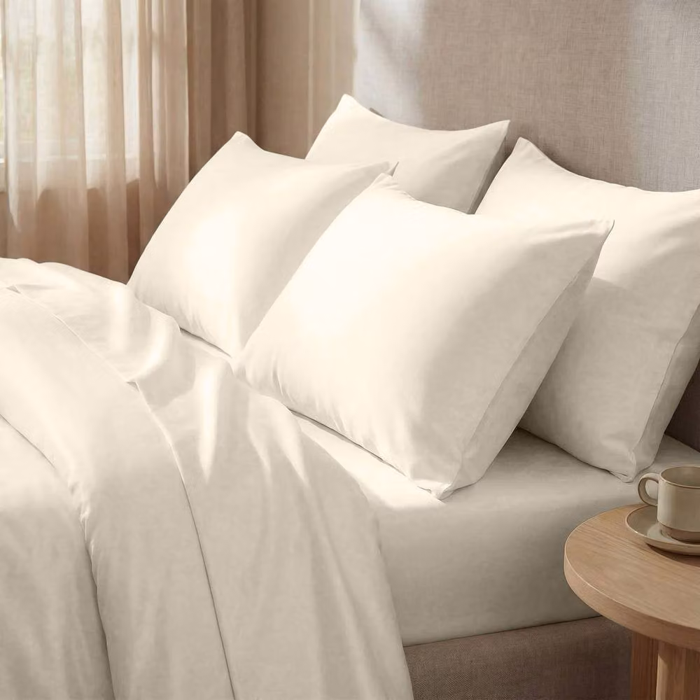 Bedable Cotton Sateen Pillowcase Pair, Beige, 460 Thread Count – 3