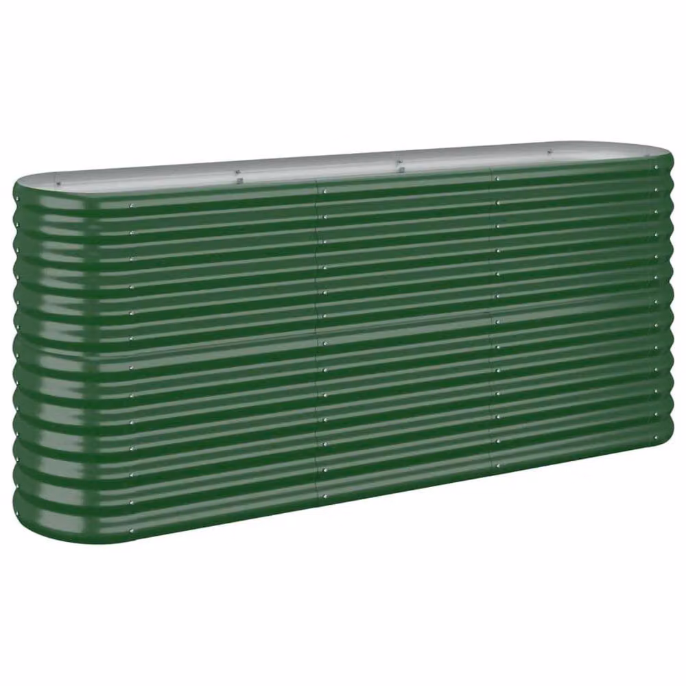 Berkfield Home Garden Powder-coated Steel Raised Bed, Green, W/D/H: 152 x 40 x 68 cm – 2
