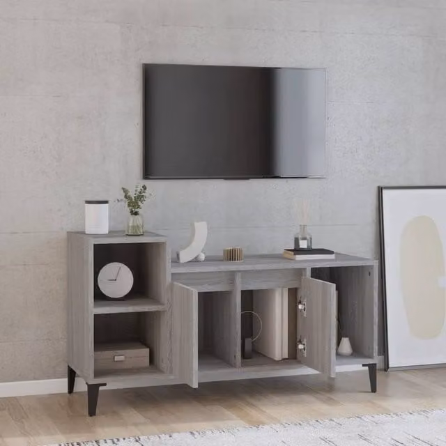 Berkfield Home Modern Grey Sonoma TV Cabinet W/D/H: 100 x 35 x 55 cm – 1