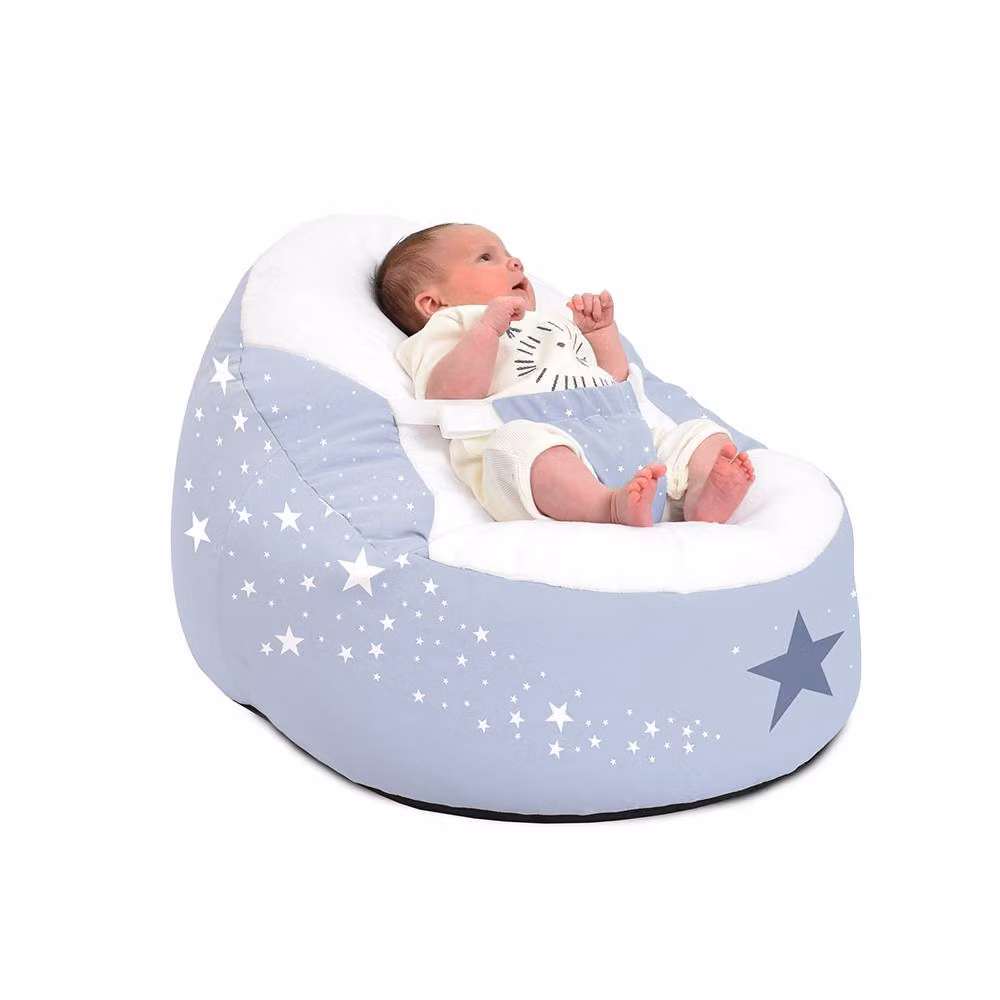 rucomfy Wish Upon a Star Gaga Baby Bean Bag Soft Newborn Seat in Pale Blue – 3
