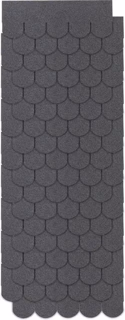 Lifeideas 18 Piece Fish Scale Asphalt Roof Shingles in Grey