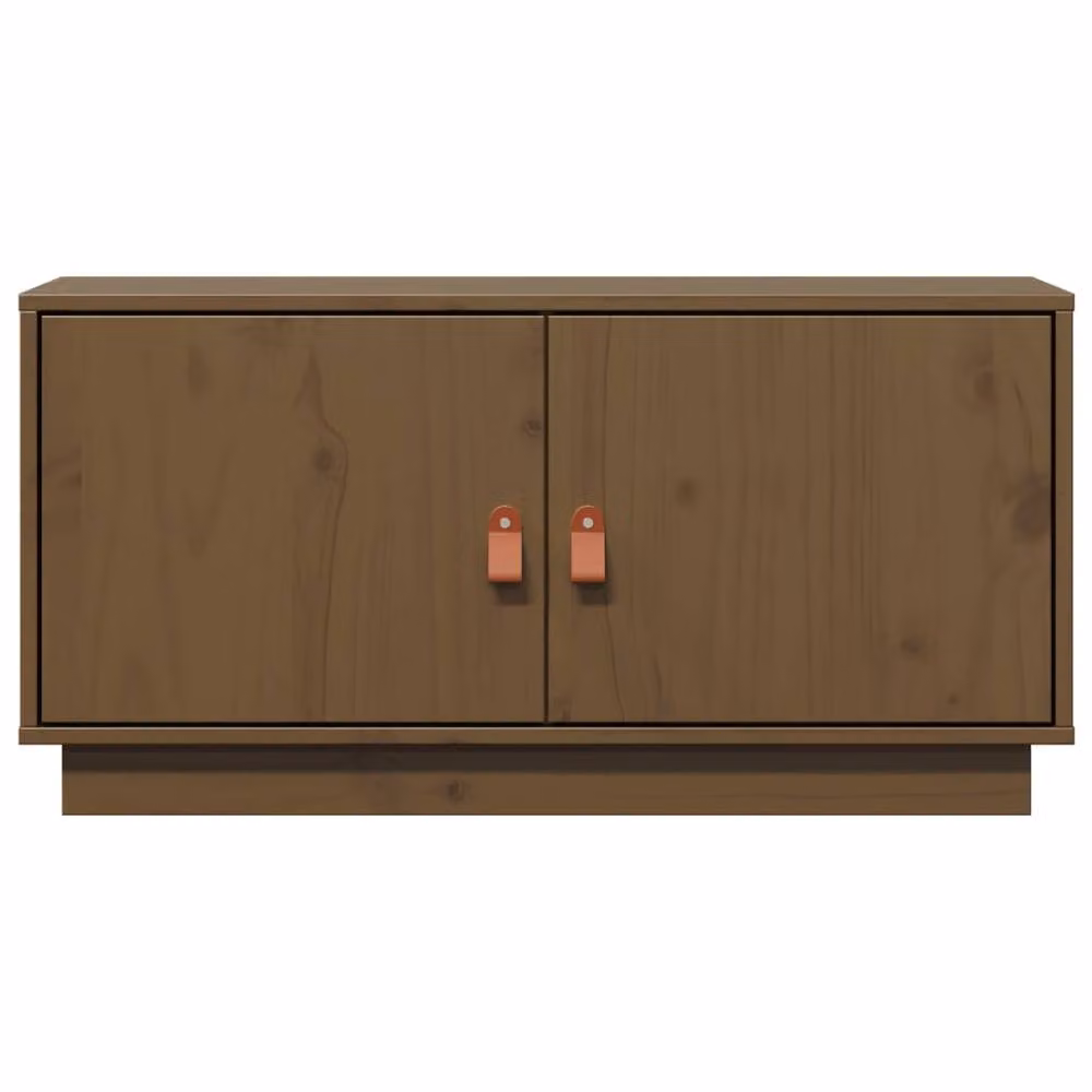 Berkfield Home Rustic Honey Brown Solid Wood Pine TV Cabinet W/D/H: 80 x 34 x 40 cm – 4