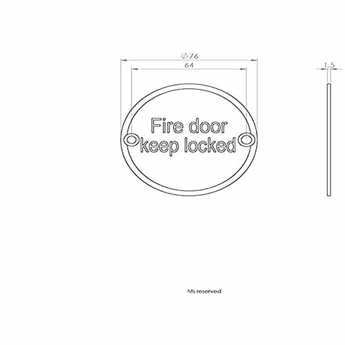 Loops Fire Door Keep Locked Sign in Polished Stainless Steel, 76mm Diameter with 64mm Fixing Centres – 2