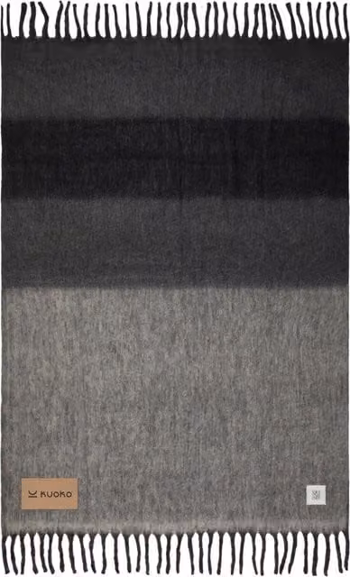 Vinga Saletto Grey Wool Blend Fluffy Blanket with Fringes, W/D/H: 170 x 130 x 130 cm