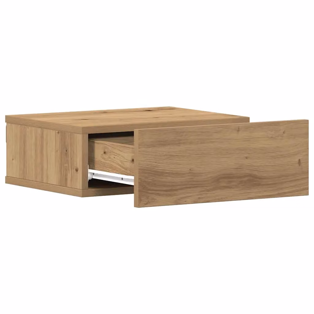 Berkfield Home Artisan Oak Floating Nightstand, Brown, W/D/H: 40 x 32 x 15 cm – 3