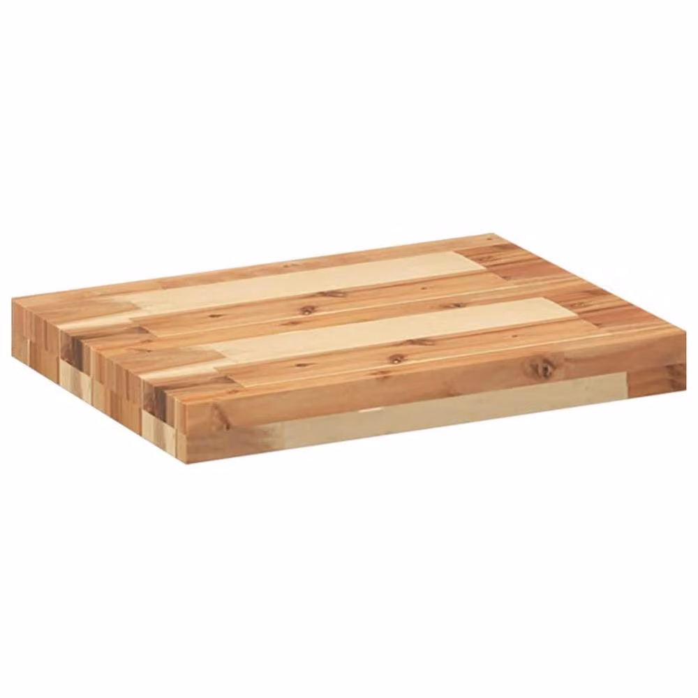 Berkfield Home Set of 2 Brown Oil Finished Solid Wood Acacia Floating Shelves, W: 60 cm, D: 30 cm, H: 4 cm – 2