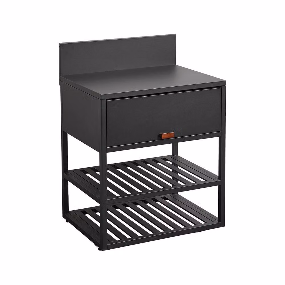sweeek Modern Outdoor Kitchen Steel Base Unit in Matt Black, Width: 80 cm – 2