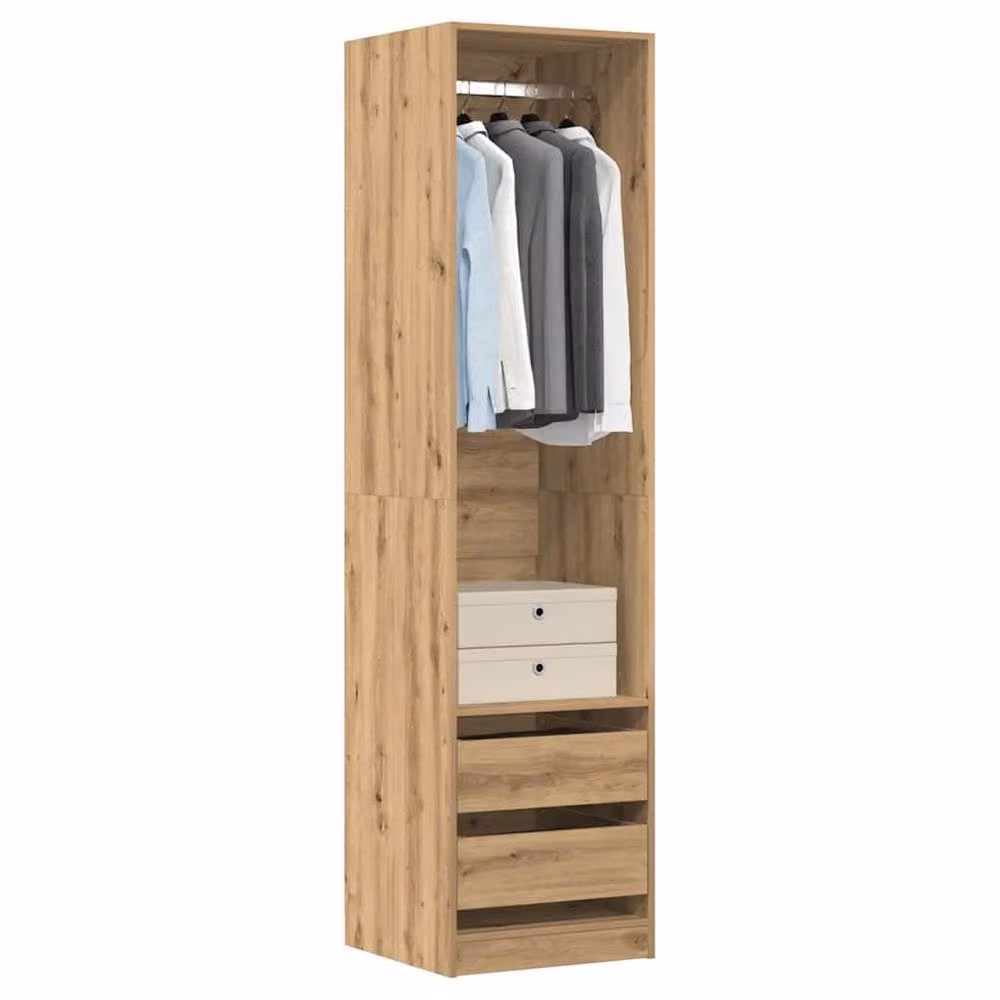 Berkfield Home Artisan Oak Wardrobe in Brown, W/D/H: 50 x 50 x 200 cm – 2
