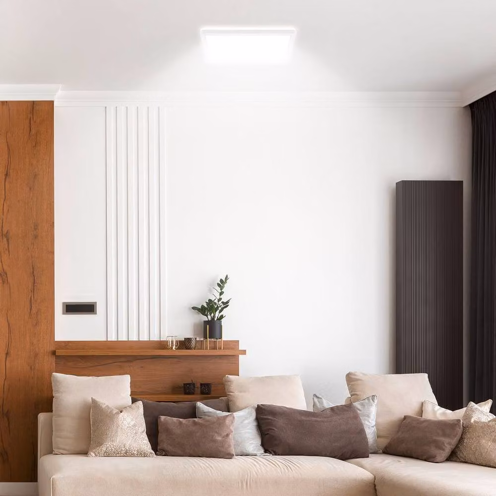 Briloner Modern Square LED Ceiling Light, White, W/D/H: 29 x 29 x 3 cm – 4