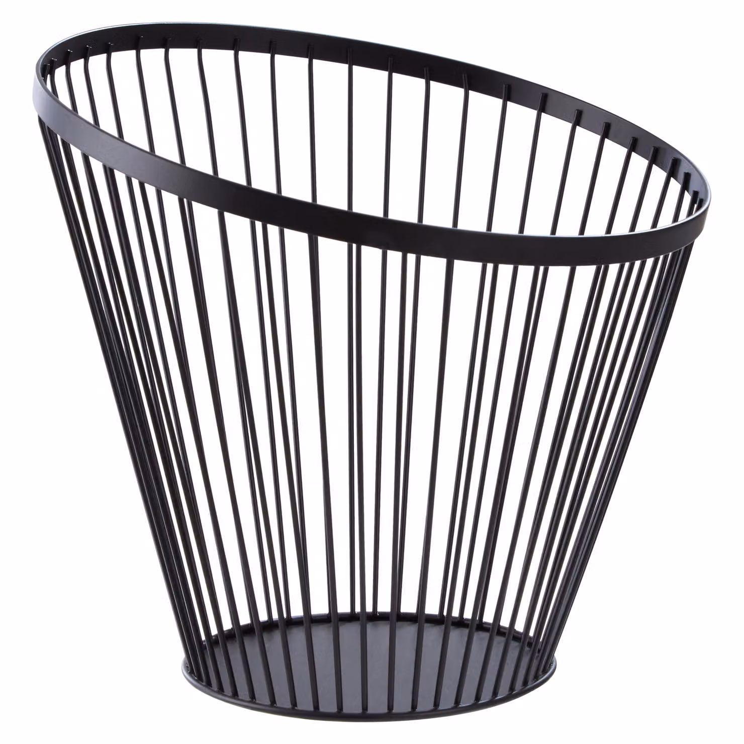 Orsina Tall Oblique Metal Wire Storage Basket with Matte Black Frame, Black – 2