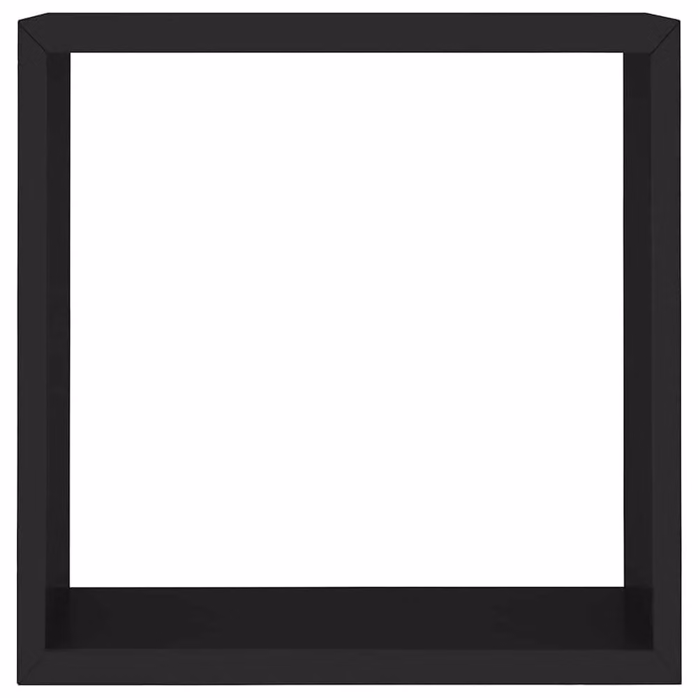 Berkfield Home Set of 3 Black MDF Wall Mounted Cube Shelves – 7