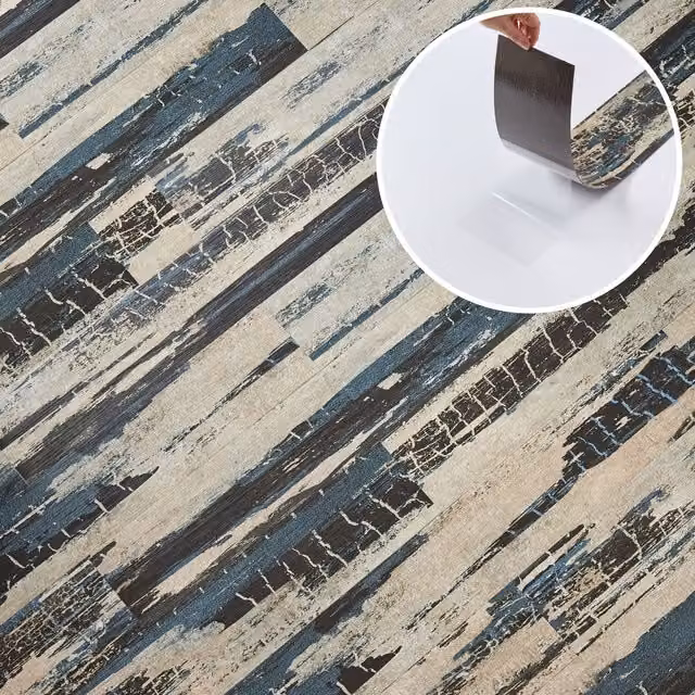 Novecrafto Self Adhesive Wood Effect Vinyl Floor Planks in Stormwave Timber, 36 Pack
