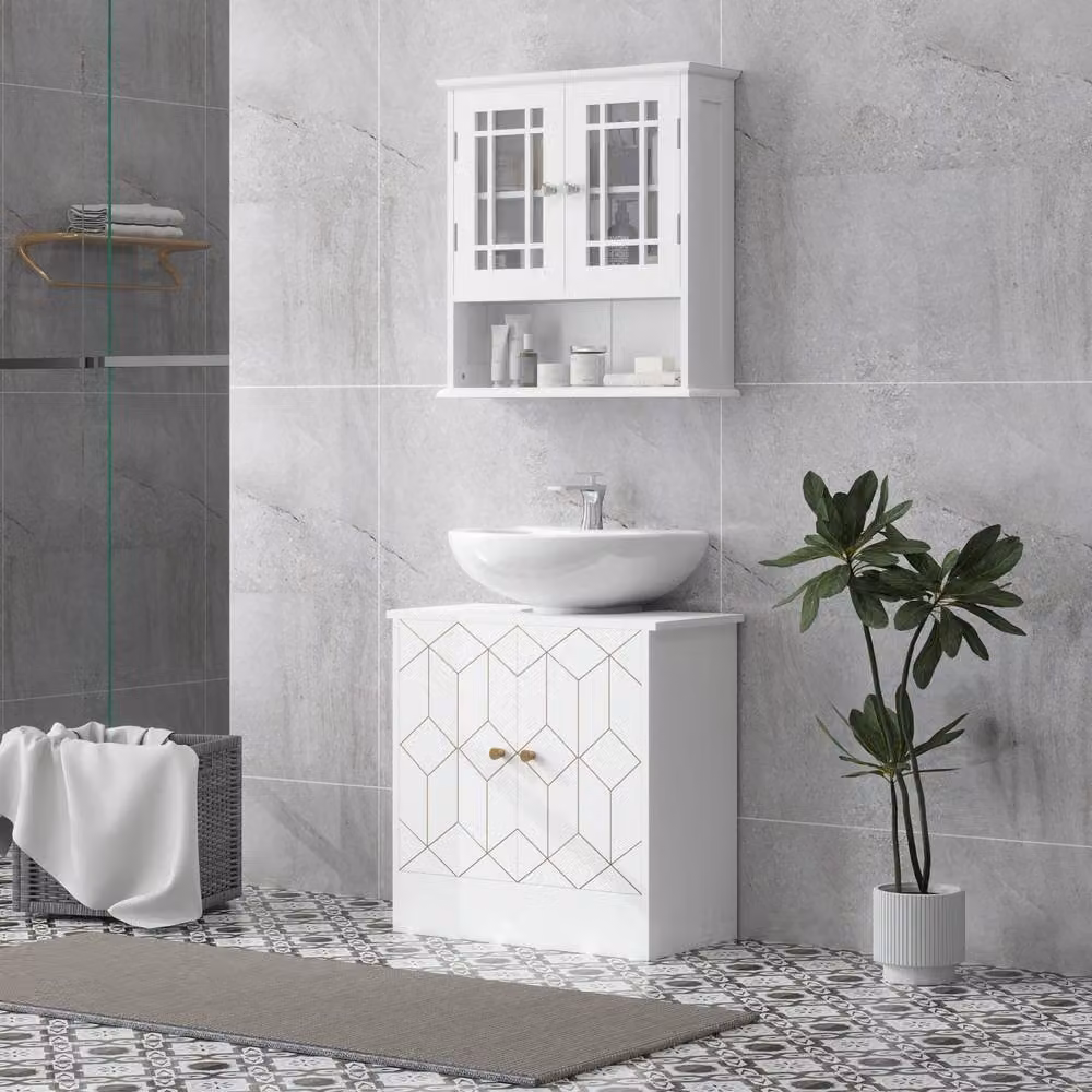 Wyld Haus Verado White Under Sink Bathroom Cabinet W/D/H: 60 x 30 x 60 cm – 3
