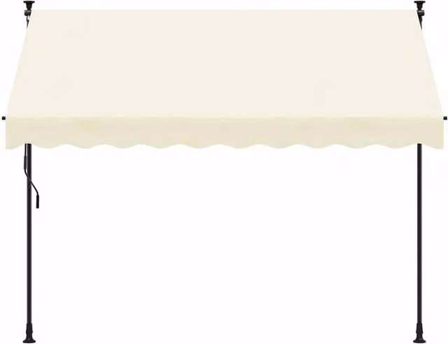 Berkfield Home Retractable Folding Arm Awning in Beige Polyester and Steel, W/D/H: 300 x 150 cm