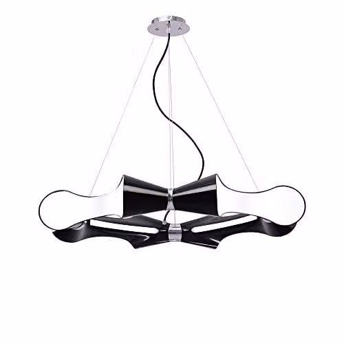 Netlighting Ora Round Flat Pendant Light in Gloss Black with E27 Socket
