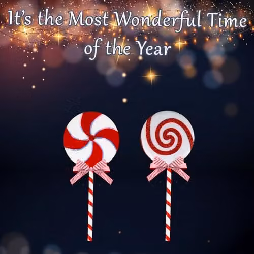 VFM e-Store Christmas Candy Cane Lollipop Decoration in Red and White, H 60 cm x W 25 cm – 2