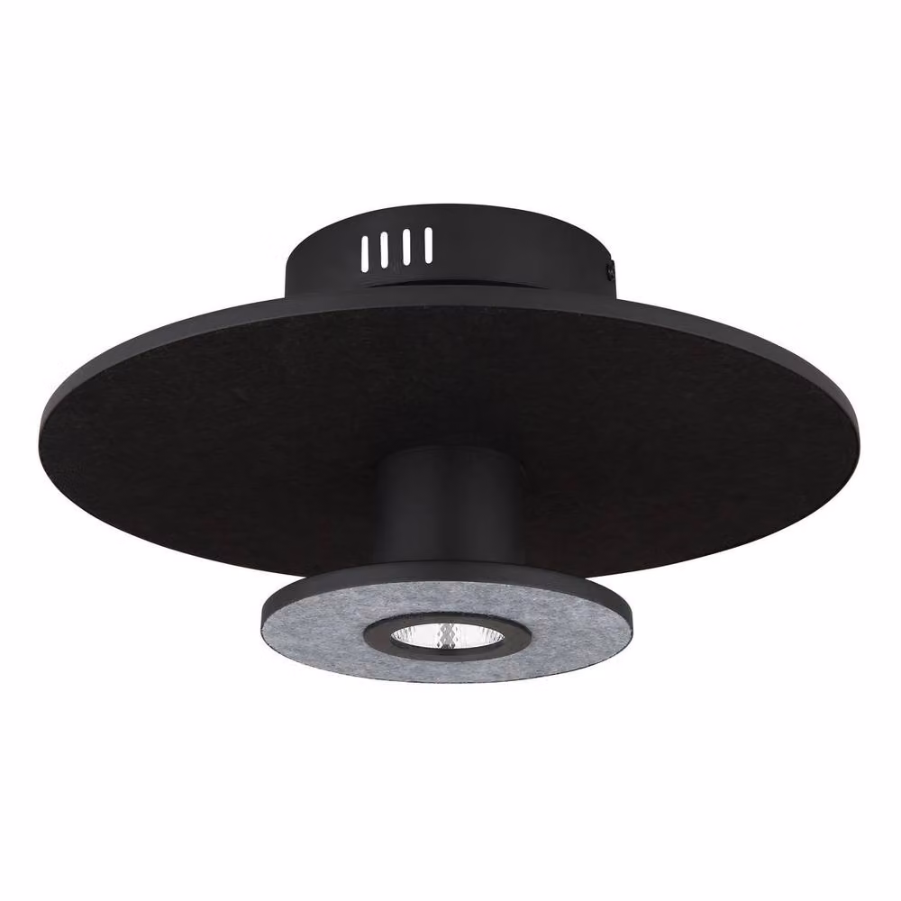 Netlighting Carter Integrated LED Semi Flush Ceiling Light, Matt Black, Warm White 3000K – 2