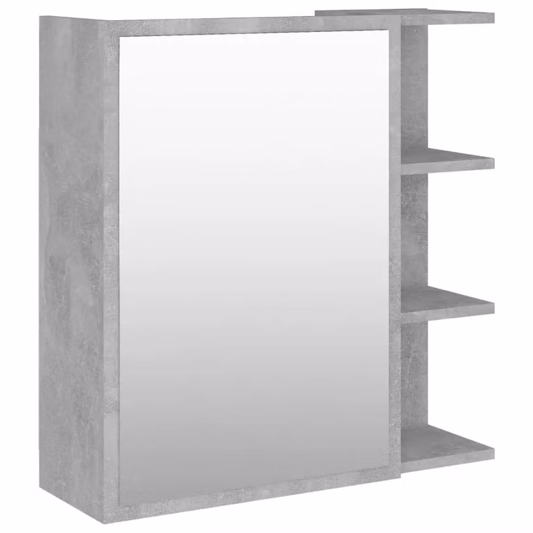 Berkfield Home Modern Bathroom Mirror Cabinet in Concrete Grey, W/D/H: 62.5 x 20.5 x 64 cm