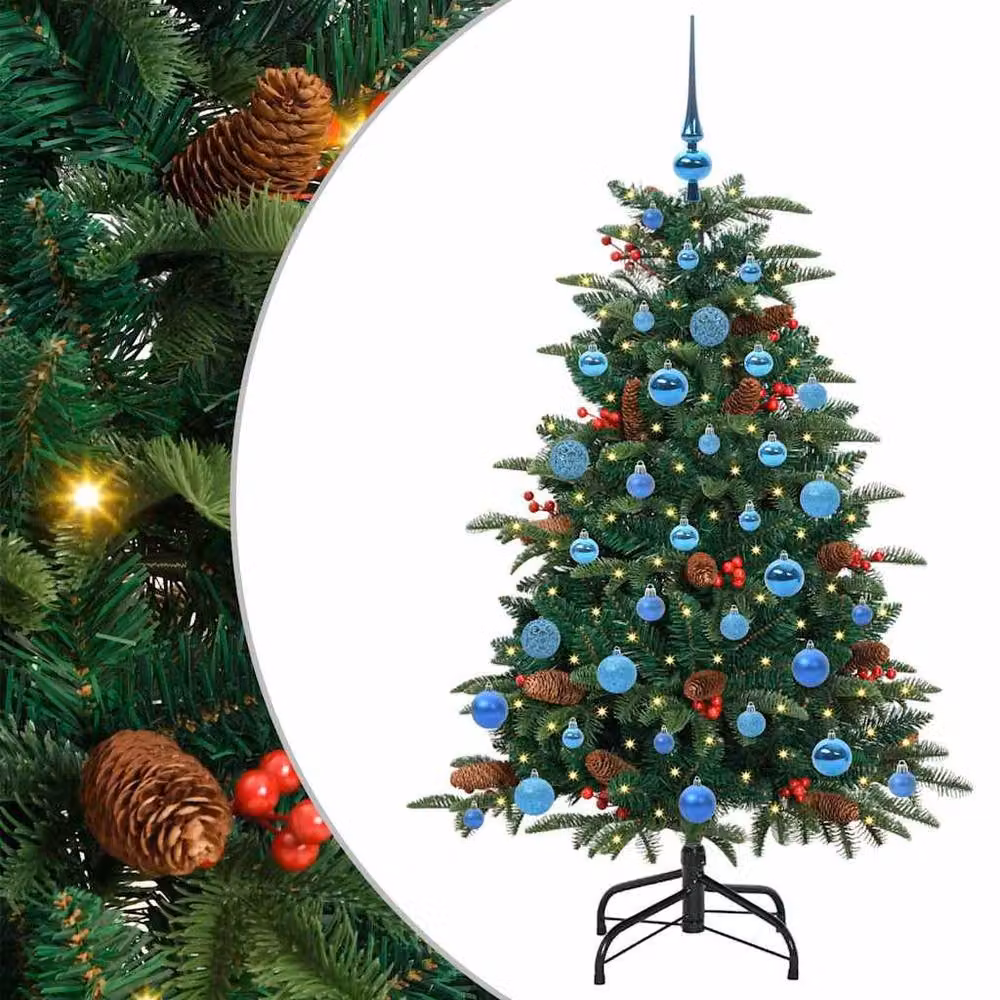 Berkfield Home Elegant Green Artificial Christmas Tree with 150 LEDs and Stand – 3