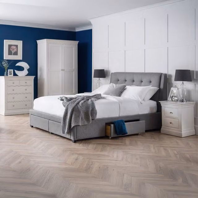 Julian Bowen Fullerton Upholstered Fabric Storage Bed with 4 Drawers in Grey, W/D/H: 180 x 200 x 161 cm – 6