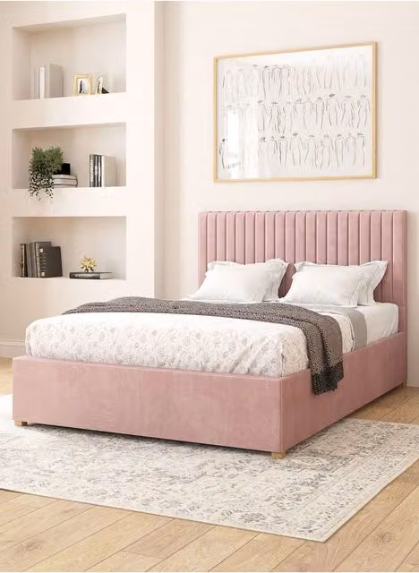 Aspire Grant Electric Adjustable Bed with Pocket Sprung Mattress, Upholstered in Pink Plush Velvet, W/D/H: 90 x 200 cm, Single