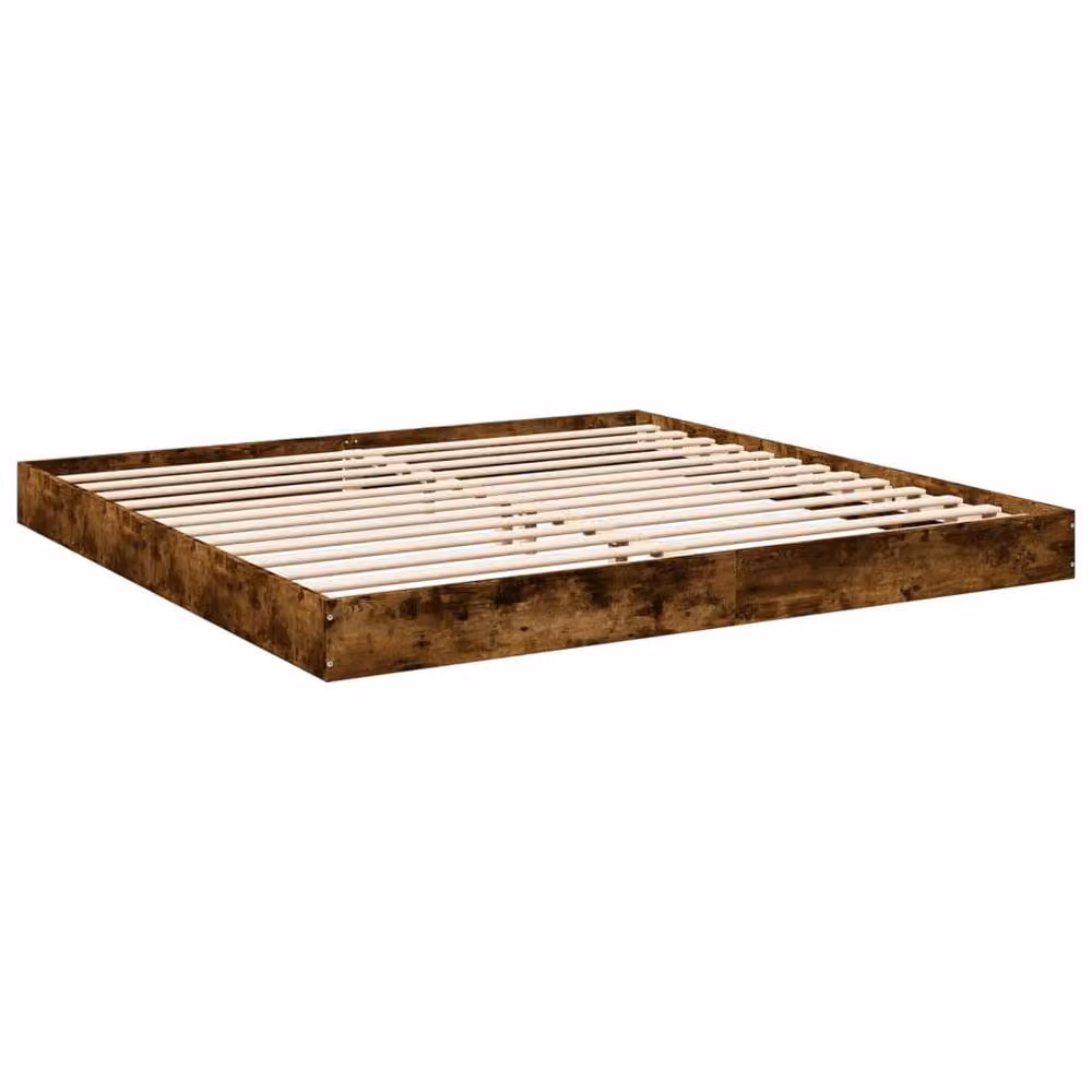 Berkfield Home Super King Bed Frame in Smoked Oak Brown, W/D/H: 180 x 200 cm – 3
