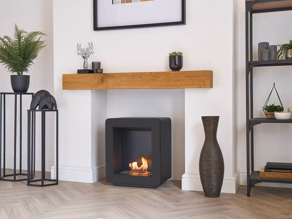 Adam Fires & Fireplaces Mira Black Steel Bio Ethanol Floor Stove – 2