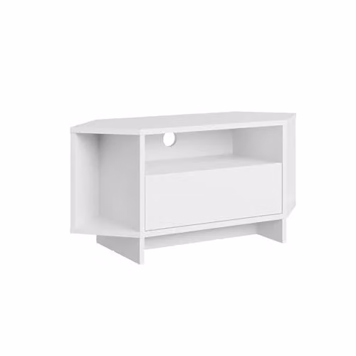 HOCUS PICUS Modern White Corner TV Unit for TVs up to 42 Inch, Height: 95.7 cm – 2