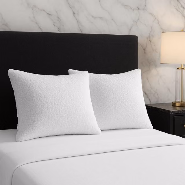 Snug City White Teddy Fleece Pillow Case Set of 2, W: 48 cm x H: 74 cm – 1